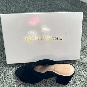 Taryn rose black suede sandals